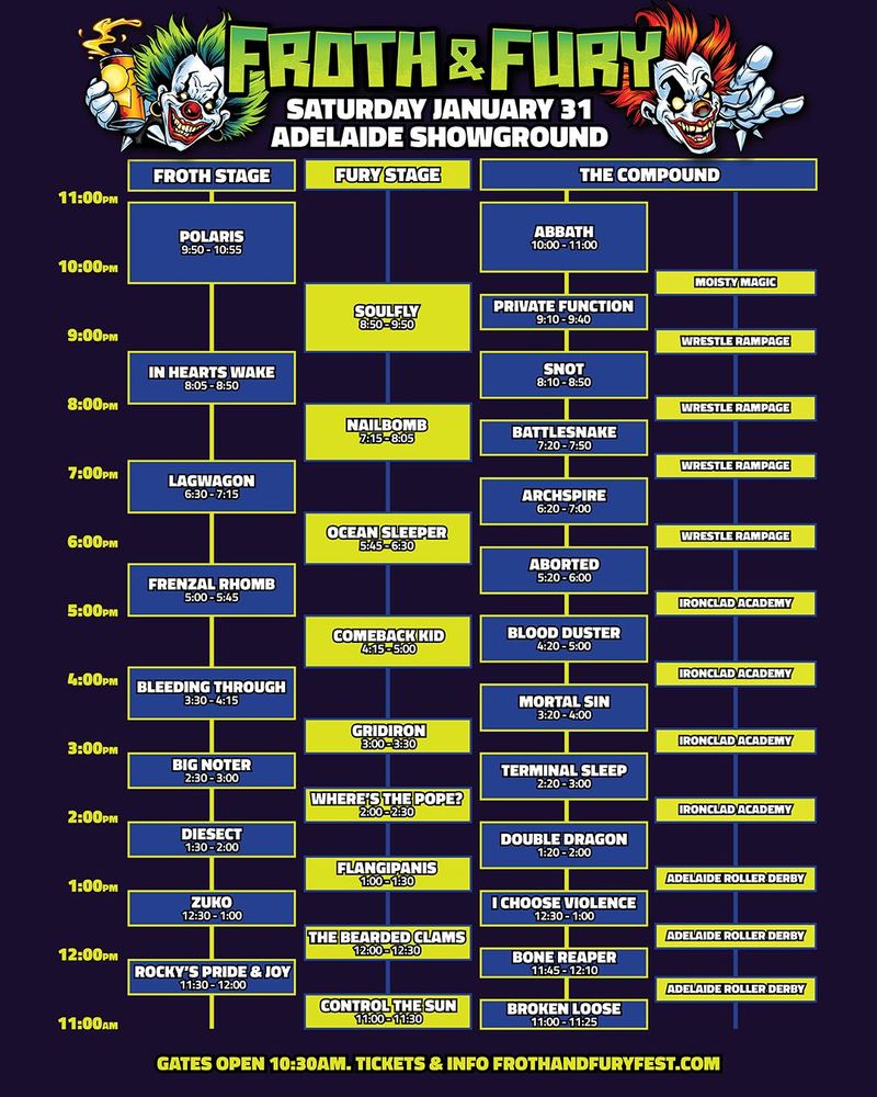 20260131 Froth And Fury 3 Running Order